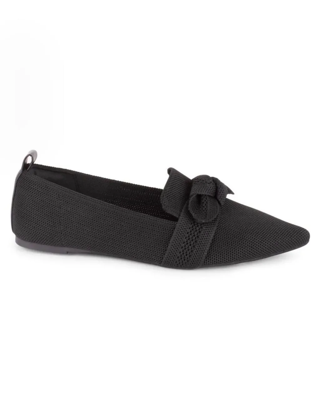 Tahari Black Pointed Knot-Accent Flats